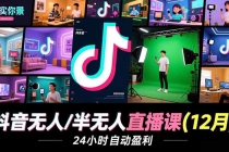 抖音无人/半无人直播课(12月)，AI实景、数字人、绿幕、多种玩法、24小时自动盈利-臭虾米项目网