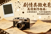剧情类微电影高效制作指南：从策划到成片，六步打造盈利作品，单作品盈利达数万元-臭虾米项目网
