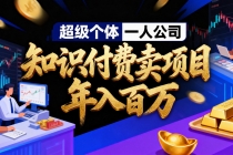 2026年“超级个体一人公司”私域卖项目年入百万，个人IP-精准引流-项目包装-转化成交-臭虾米项目网