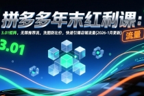 拼多多年末红利课：3.01矩阵，无限推荐流，洗图防比价，快速引爆店铺流量(2026-1月更新)-臭虾米项目网