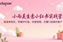 小而美生意小红书实战营：高客单定位，同城IP打造，内容变现，引爆门店高价客户-臭虾米项目网
