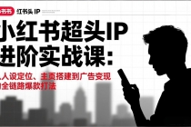 小红书超头IP进阶实战课：从人设定位、主页搭建到广告变现的全链路爆款打法-臭虾米项目网
