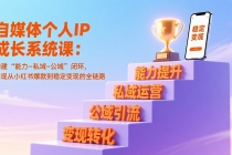 自媒体个人IP成长系统课:构建“能力-私域-公域”闭环,实现从小红书爆款到稳定变现的全链路-臭虾米项目网