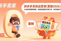 拼多多系统运营课(更新2026),从0起店到爆款复制,快速实现稳定日销千单,月利润破5万-臭虾米项目网