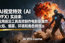 AI视觉特效（AI VFX）实战课：运用前沿工具高效制作电影级爆炸、火焰、烟雾、环境和角色特效-臭虾米项目网