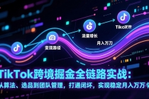 TikTok跨境掘金全链路实战：从算法、选品到团队管理，打通闭环，实现稳定月入万刀-臭虾米项目网