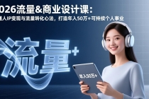 2026流量&商业设计课：普通人IP变现与流量转化心法，打造年入50万+可持续个人事业-臭虾米项目网