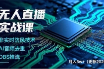 无人直播实战课,非实时防风技术、AI音频去重、OBS推流,建立技术壁垒,月入5w+(更新2026)-臭虾米项目网