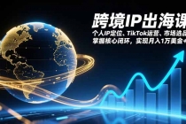 跨境IP出海课，个人IP定位、TikTok运营、市场选品，掌握核心闭环，实现月入1万美金+-臭虾米项目网