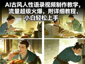 AI古风人性语录视频制作教学，流量超级火爆，附详细教程，小白轻松上手-臭虾米项目网
