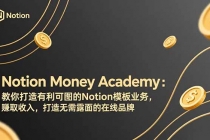 Notion Money Academy:教你打造有利可图的Notion模板业务,赚取收入,打造无需露面的在线品牌-臭虾米项目网