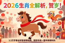 付费文章：贺岁！2026生肖全解析，3.5万字事业财富感情指南，提前布局一整年顺顺利利-臭虾米项目网