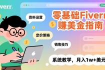 零基础Fiverr赚美金指南，涵盖资料设置、定价策略、销售技巧，系统教学，月入1w+美元-臭虾米项目网