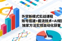 外贸新模式实战课程-更新2月，账号搭建+截流技术+AI矩阵+独家方法实现自动化获客-臭虾米项目网