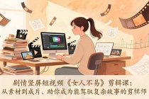 剧情竖屏短视频《女人不易》剪辑课：从素材到成片、助你成为能驾驭复杂故事的剪辑师-臭虾米项目网