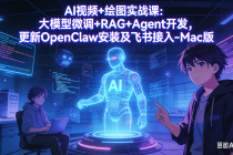 AI视频+绘图实战课：大模型微调+RAG+Agent开发，更新OpenClaw安装及飞书接入-Mac版-臭虾米项目网