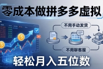 零成本做拼多多虚拟，不用手动发货，不用聊客服，轻松月入五位数！-臭虾米项目网