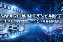 Sora 2电影制作实战进阶班：1小时掌握提示词工程，用AI合作产出电影级视频-臭虾米项目网