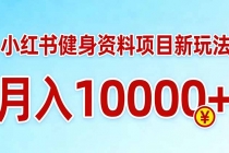 小红书健身资料项目最新玩法，月入10000＋，收益潜力可以无限放大-臭虾米项目网