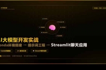 AI大模型开发实战：Conda环境搭建→提示词工程→Streamlit聊天应用，零基础到项目落地-臭虾米项目网