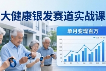 大健康银发赛道实战课：拆解视频号线索型 IP 单月变现百万逻辑，教你精准获客高效变现-臭虾米项目网