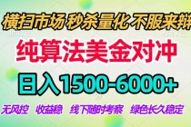 2026美金掘金新风口-纯算法对冲震撼上线！日入1500-6000+，长久合规稳健，轻松摆脱死工资-臭虾米项目网