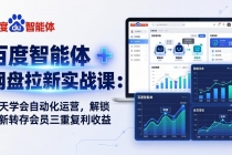 百度智能体 + 网盘拉新实战课：7 天学会自动化运营，解锁拉新转存会员三重复利收益-臭虾米项目网