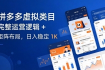 拼多多虚拟类目干货：完整运营逻辑 + 矩阵布局，日入稳定 1K-臭虾米项目网