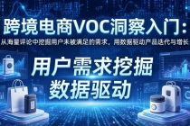 跨境电商VOC洞察入门：从海量评论中挖掘用户未被满足的需求，用数据驱动产品迭代与增长-臭虾米项目网