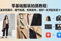 零基础服装拍摄教程：覆盖穿搭展示、细节拍摄、剪辑发布，拍好一条顶盲目发十条-臭虾米项目网