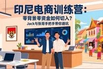 印尼电商训练营：零背景零资金如何切入？Jack与张哥手把手带你避坑-臭虾米项目网