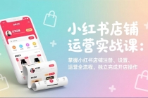 小红书店铺运营实战课：掌握小红书店铺注册、设置、运营全流程，独立完成开店操作-臭虾米项目网