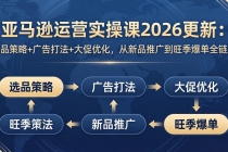 亚马逊运营实操课2026更新：选品策略+广告打法+大促优化，从新品推广到旺季爆单全链路-臭虾米项目网