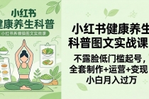 2026小红书健康养生科普图文实战课：不露脸低门槛起号，全套制作+运营+变现，小白月入过万-臭虾米项目网