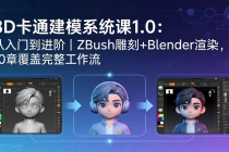 3D卡通建模系统课1.0：从入门到进阶｜ZBrush雕刻+Blender渲染，10章覆盖完整工作流-臭虾米项目网