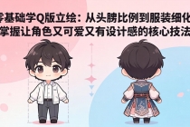 零基础学Q版立绘：从头身比例到服装细化，掌握让角色又可爱又有设计感的核心技法-臭虾米项目网