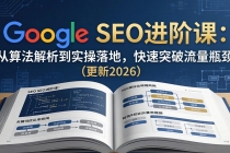Google SEO进阶课：从算法解析到实操落地，快速突破流量瓶颈（更新2026）-臭虾米项目网