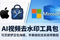 AI视频去水印工具包：可灵即梦豆包海螺，苹果微软双系统带教程-臭虾米项目网