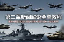 第三军迷新闻解说全套教程：建号+选题+文案+配音+剪辑+封面+发布一站式教学-臭虾米项目网