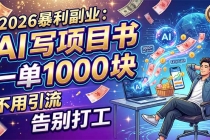 2026暴利副业：AI 写项目书，一单 1000 块，不用引流，告别打工-臭虾米项目网