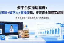 某团队多平台实操运营课-更新26年4月20：AI剪辑+数字人+直播变现，多赛道全流程实战教学-臭虾米项目网