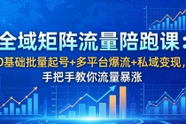 全域矩阵流量陪跑课：0基础批量起号+多平台爆流+私域变现，手把手教你流量暴涨-臭虾米项目网