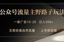 公众号流量主野路子玩法 单条广告10-20元 日入500+-臭虾米项目网