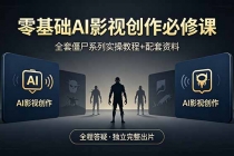 零基础AI影视创作必修课，全套僵尸系列实操教程加配套资料，全程答疑带你独立完整出片-臭虾米项目网