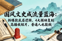 国风文史成流量蓝海：拆爆款底层逻辑，4大模块复刻高播放短片，普通人也能做-臭虾米项目网