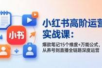 小红书高阶运营实战课：爆款笔记15个维度+万能公式，从养号到直播全链路深度运营-臭虾米项目网