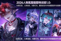 2026人物氛围插图特训班1.0:头部五官、人体动态、光影打光、藏色技法与半身插图创作全套教学-臭虾米项目网