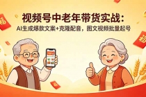 视频号中老年带货实战：AI生成爆款文案+克隆配音，图文视频批量起号-臭虾米项目网