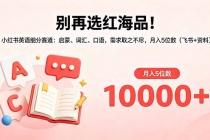 别再选红海品！小红书英语细分赛道：启蒙、词汇、口语，需求取之不尽，月入5位数（飞书+资料）-臭虾米项目网