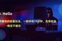 闷声赚钱的轻量玩法，一部手机15分钟，实测收益1000+稳定不破功-臭虾米项目网